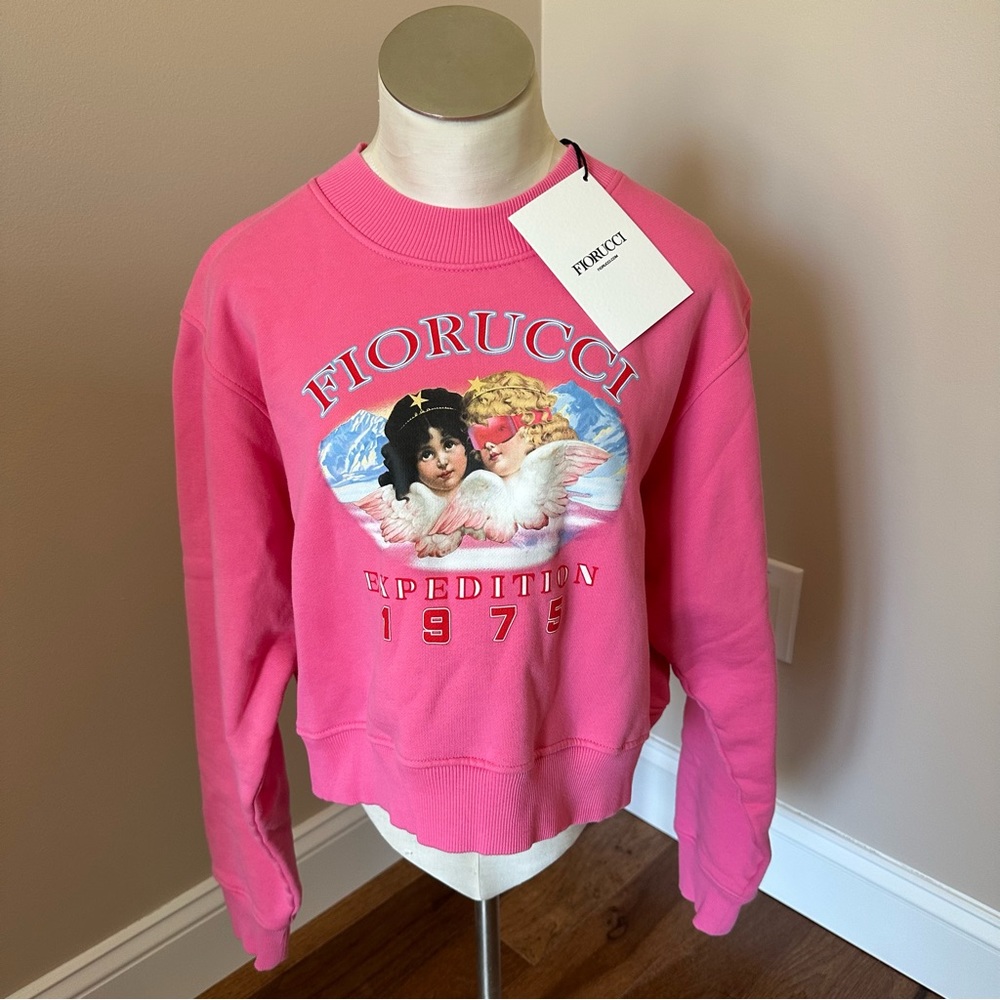 Fiorucci | Authentic Artic Angels Cropped Sweatshirt/ Crew neck NWT Logo Size L